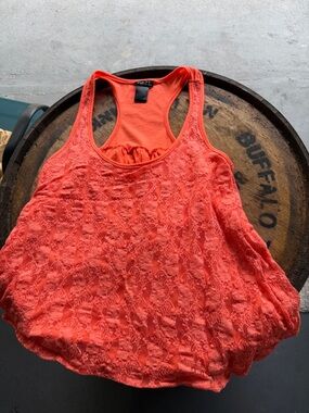 Rue21 Coral Lace Racerback Tank Top